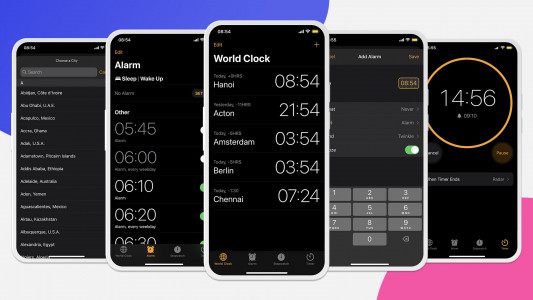 اسکرین شات برنامه Clock Phone 15, Alarm & Timer 1