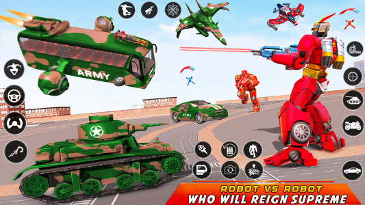 اسکرین شات برنامه Army Bus Robot Car Game 3d 7