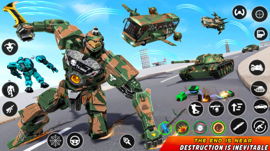 اسکرین شات برنامه Army Bus Robot Car Game 3d 1