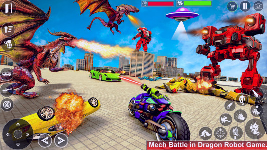 اسکرین شات 2 برنامه Dragon Robot Car Games 3d
