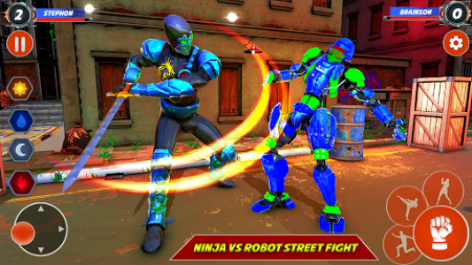 اسکرین شات برنامه Ninja Robot Fighting Games – Robot Ring Fighting 4