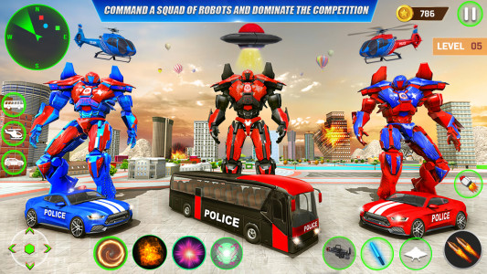 اسکرین شات برنامه Bus Robot Wars: Car Robot Game 2