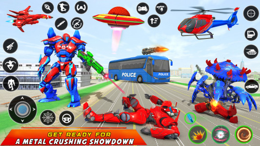 اسکرین شات برنامه Bus Robot Wars: Car Robot Game 1