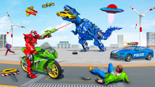 اسکرین شات برنامه Police Dino Robot Car Game 3d 3