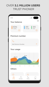 اسکرین شات 4 برنامه Phoner 2nd Phone Number + Text