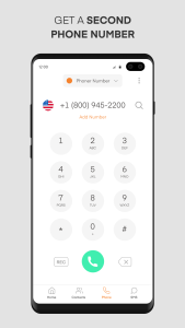 اسکرین شات 1 برنامه Phoner 2nd Phone Number + Text