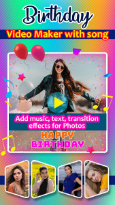 اسکرین شات برنامه Birthday Video Maker With Song 4