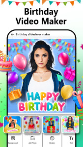 اسکرین شات 2 برنامه Birthday Video Maker with Song