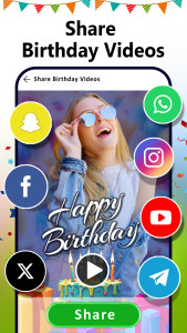 اسکرین شات 6 برنامه Birthday Video Maker with Song