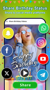 اسکرین شات برنامه Birthday Video Maker With Song 6