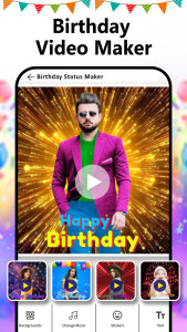 اسکرین شات 1 برنامه Birthday Video Maker with Song