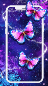 اسکرین شات برنامه Purple Butterfly Live Wallpaper 2