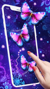 اسکرین شات برنامه Purple Butterfly Live Wallpaper 1