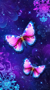 اسکرین شات برنامه Purple Butterfly Live Wallpaper 4