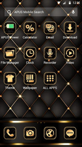 اسکرین شات برنامه Black golden APUS Launcher theme 2