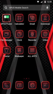 اسکرین شات برنامه Black Red Crystal APUS Launcher theme 2