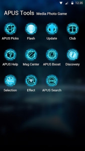 اسکرین شات برنامه Blue Neon Future Tech -- APUS launcher theme 4