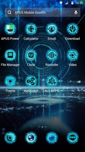 اسکرین شات برنامه Blue Neon Future Tech -- APUS launcher theme 3