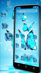 اسکرین شات برنامه Blue Fantasy Butterfly Theme 4