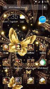 اسکرین شات برنامه Shine Golden Fantastic Butterfly-APUS Launcher 5