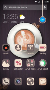 اسکرین شات برنامه Coffee time APUS Launcher Theme 1