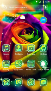 اسکرین شات برنامه Colorful Rose APUS Launcher theme 1