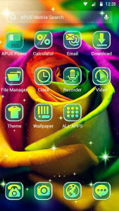 اسکرین شات برنامه Colorful Rose APUS Launcher theme 2