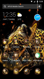 اسکرین شات برنامه Fire Leopard Wolf--APUS Launcher fashion theme 3