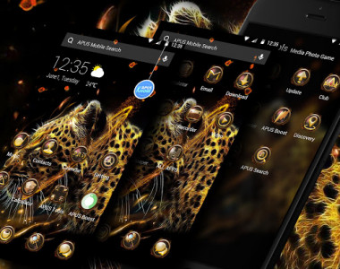 اسکرین شات برنامه Fire Leopard Wolf--APUS Launcher fashion theme 2