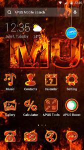 اسکرین شات برنامه Flame Music APUS Launcher theme 1