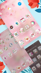 اسکرین شات برنامه Beautiful Pink Girly Flowers theme & wallpapers 2