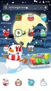 اسکرین شات برنامه Merry Christmas Cute Snowman-APUS Launcher theme 5