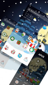 اسکرین شات برنامه Merry Christmas Cute Snowman-APUS Launcher theme 2