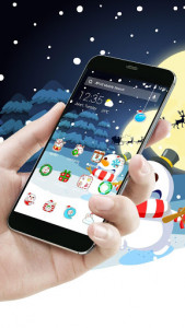 اسکرین شات برنامه Merry Christmas Cute Snowman-APUS Launcher theme 1