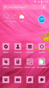 اسکرین شات برنامه Pink-APUS Launcher theme 1