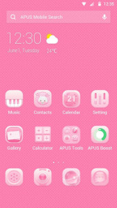 اسکرین شات برنامه Pink Girl-APUS Launcher theme 1