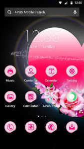 اسکرین شات برنامه Pink Heart Love-APUS Launcher stylish theme 1