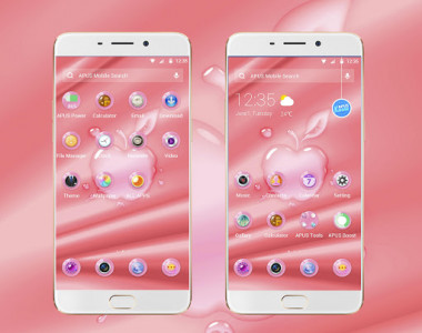 اسکرین شات برنامه Pink Phone -- APUS Launcher Free Theme 1
