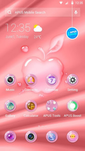 اسکرین شات برنامه Pink Phone -- APUS Launcher Free Theme 5