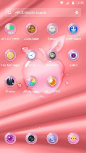 اسکرین شات برنامه Pink Phone -- APUS Launcher Free Theme 6