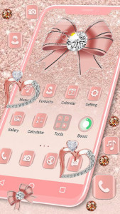 اسکرین شات برنامه Luxury Rose Gold Diamond APUS Launcher Theme 5