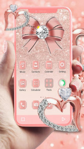 اسکرین شات برنامه Luxury Rose Gold Diamond APUS Launcher Theme 1