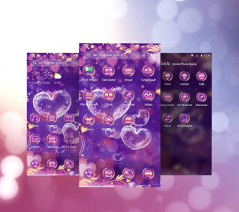 اسکرین شات برنامه Purple Love Flower- APUS Launcher Free Theme 1
