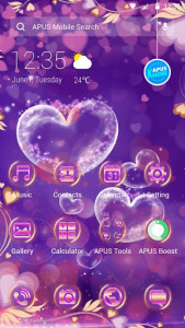 اسکرین شات برنامه Purple Love Flower- APUS Launcher Free Theme 4