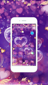 اسکرین شات برنامه Purple Love Flower- APUS Launcher Free Theme 3