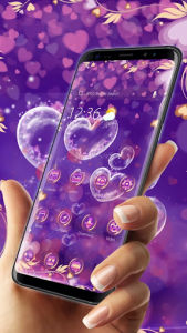 اسکرین شات برنامه Purple Love Flower- APUS Launcher Free Theme 2