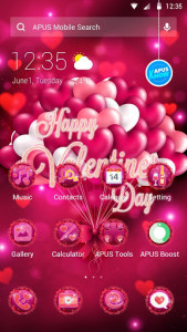 اسکرین شات برنامه Red Rose Valentines Day Theme—APUS Launcher 2