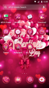 اسکرین شات برنامه Red Rose Valentines Day Theme—APUS Launcher 3