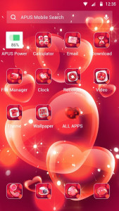 اسکرین شات برنامه Red Love Heart APUS Launcher theme 2