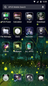 اسکرین شات برنامه Green glitter firefly forest APUS stylish theme 2